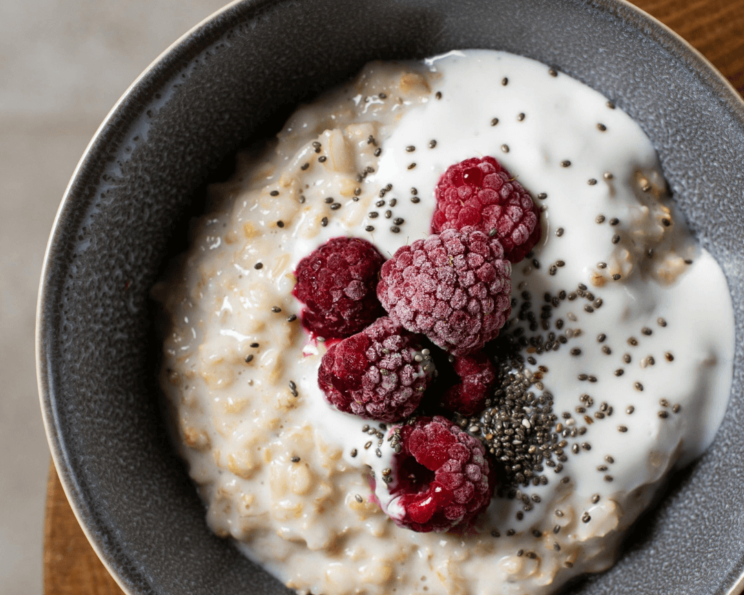 bowl of porridge with berries