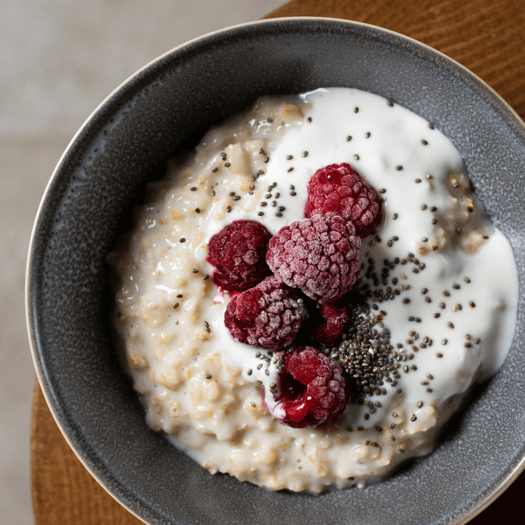 bowl of porridge with berries