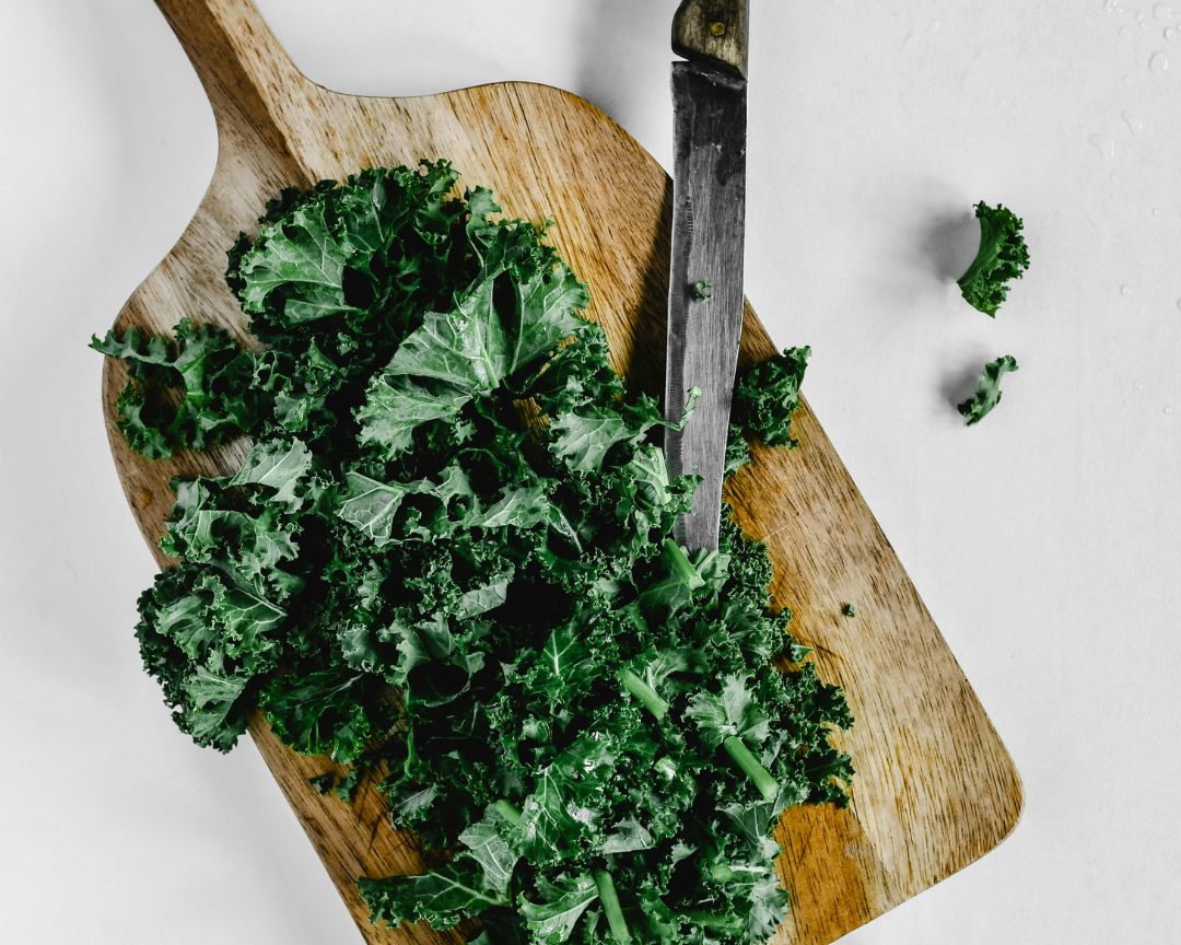 kale on chopping board