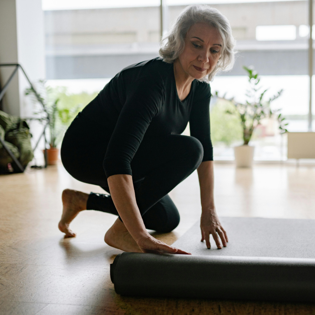 woman on yoga mat