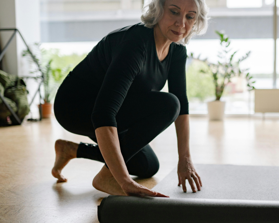 woman on yoga mat