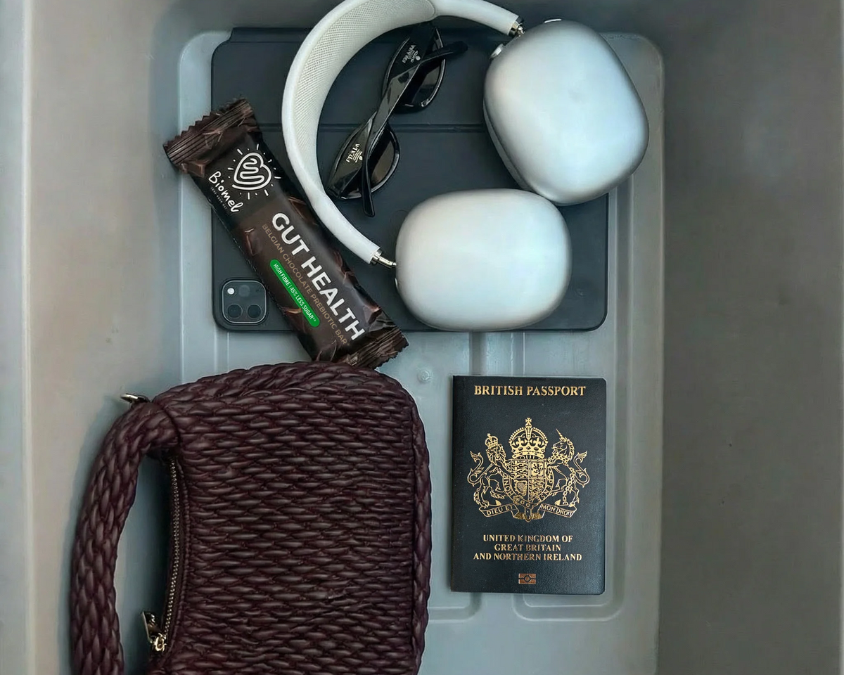 airport tray containing biomel 