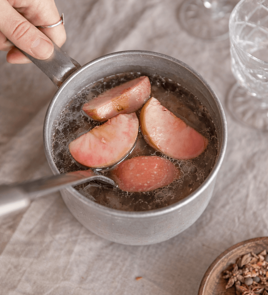 apples cooking in a pot