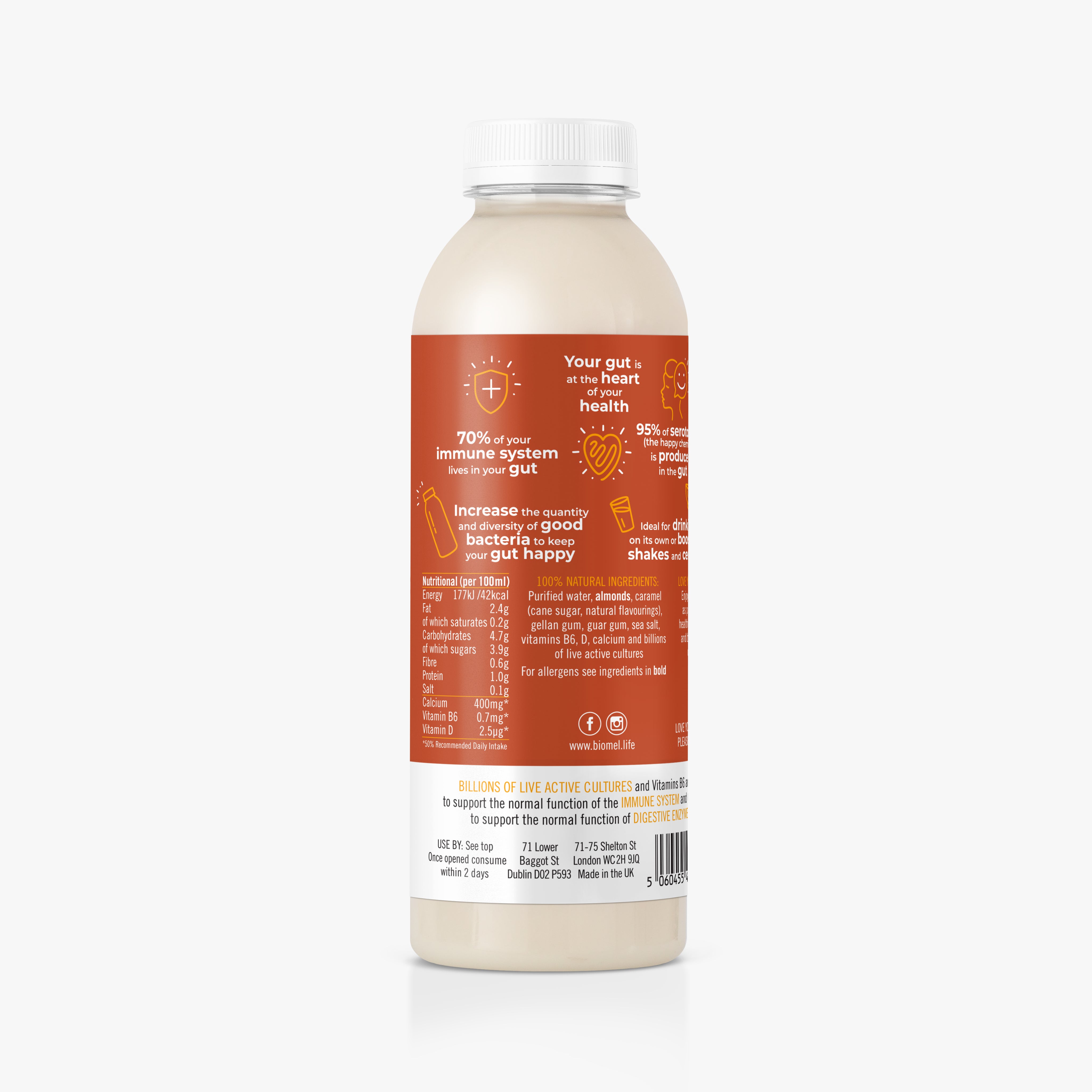 Almond Salted Caramel Dairy-Free Gut Health Drink (9 Bottles x 510ml @ £3.60 Each)