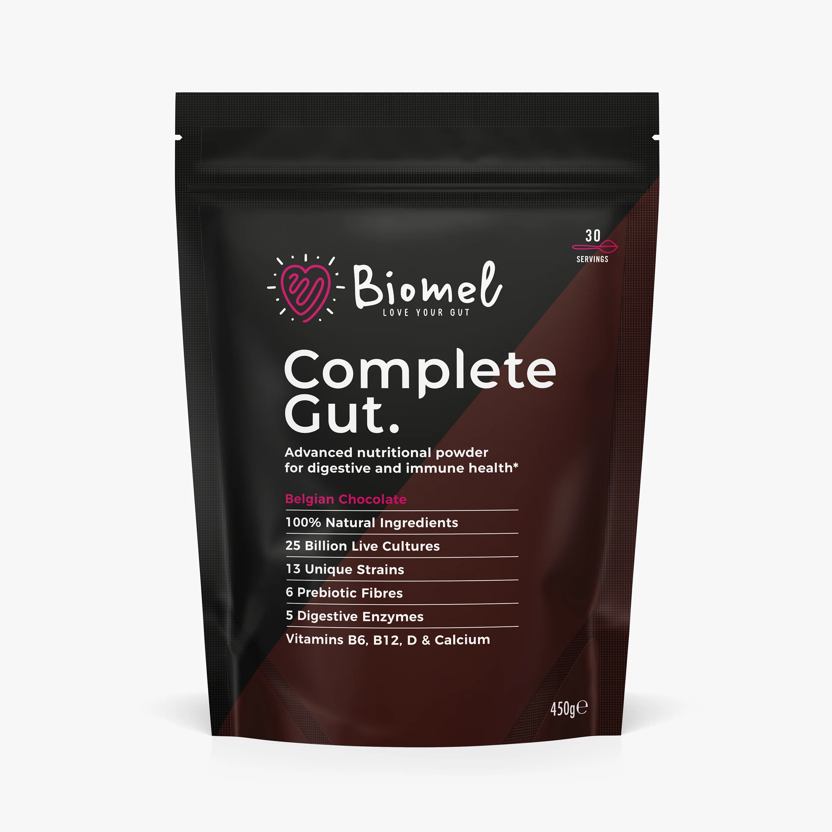 The complete gut packet Belgium chocolate flavour