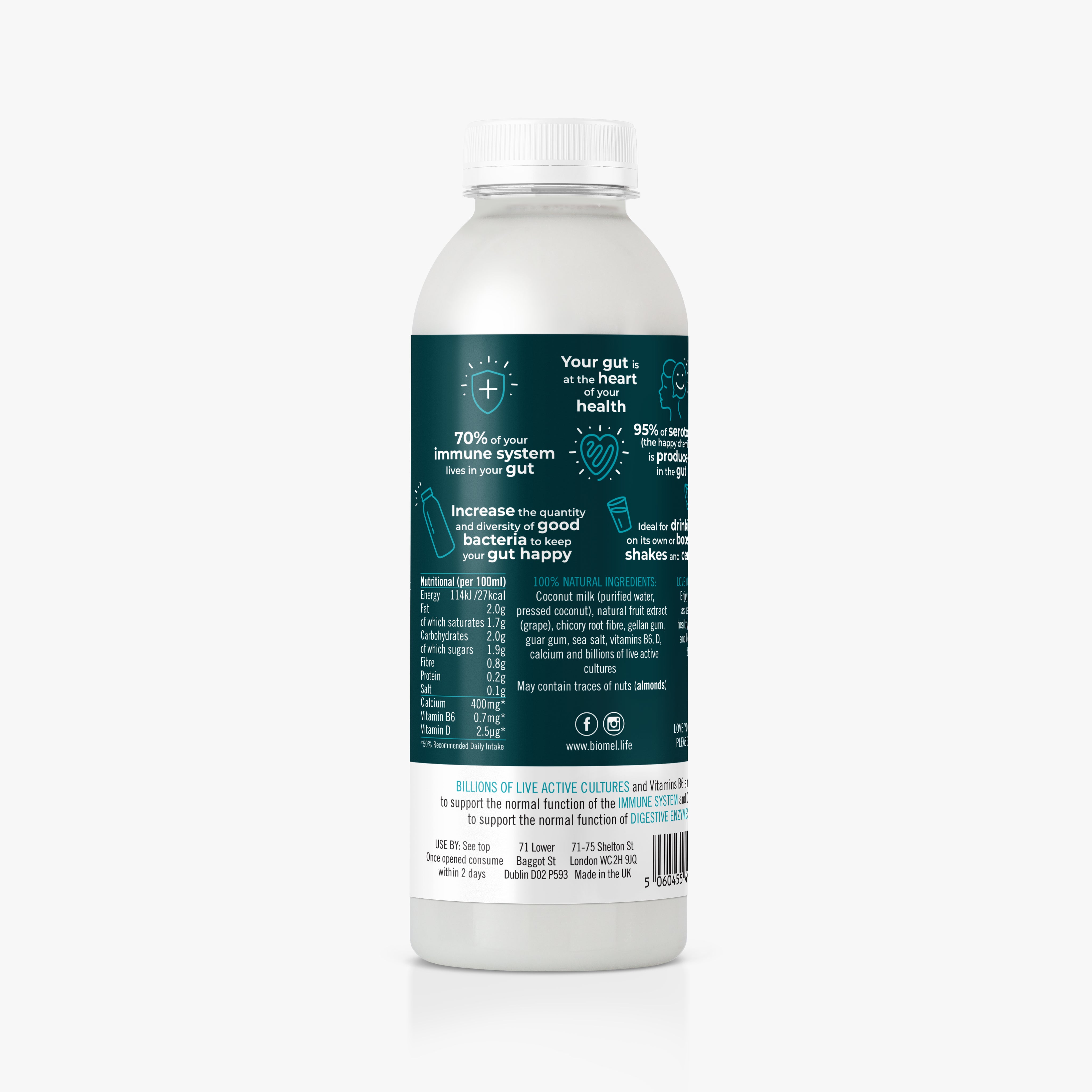 Natural Coconut Dairy-Free Gut Health Drinks (9 Bottles x 510ml @ £3.60 each)