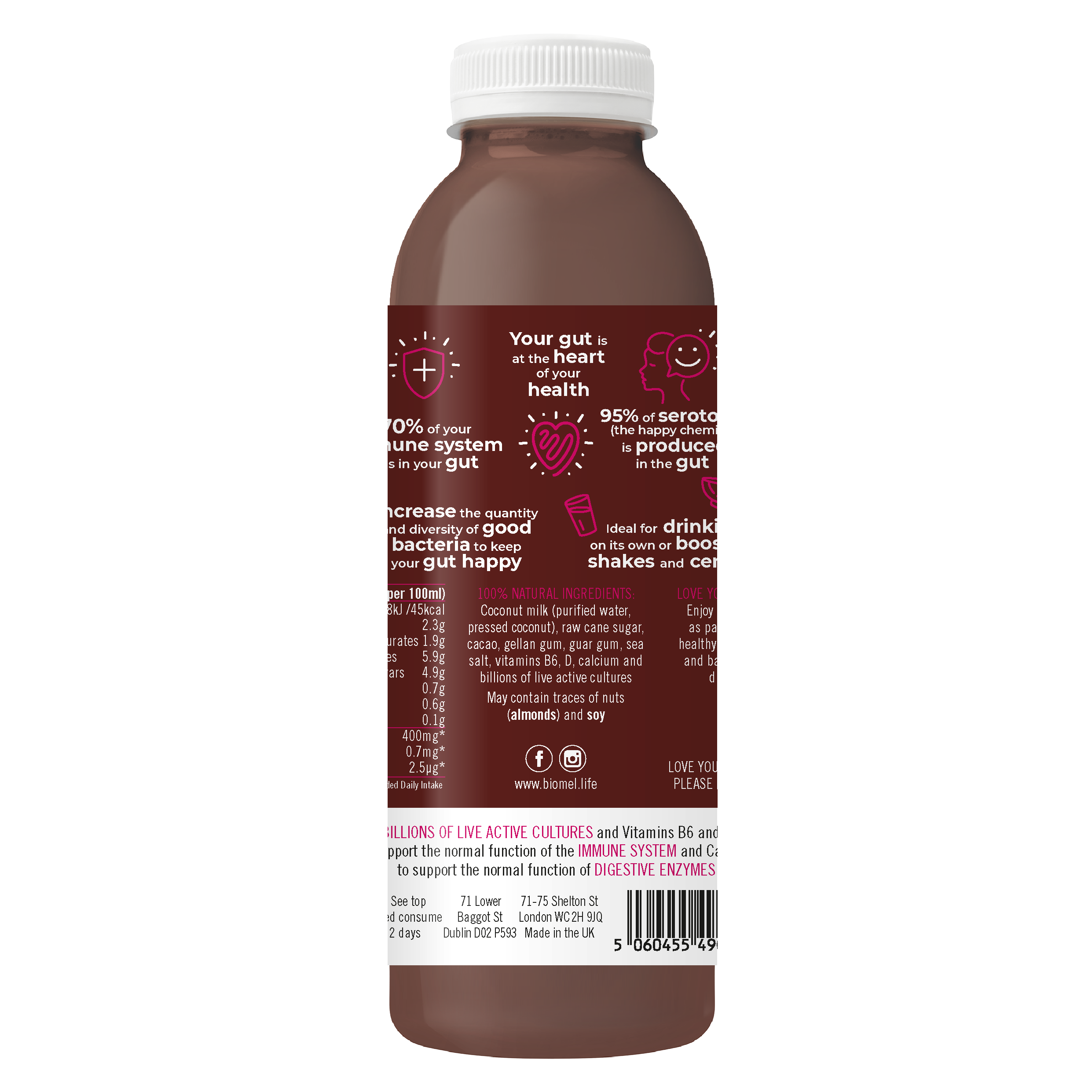 Biomel Dairy-Free Probiotic Drinks Mixed Flavours (9 Bottles x 510ml @ £3.60 each)