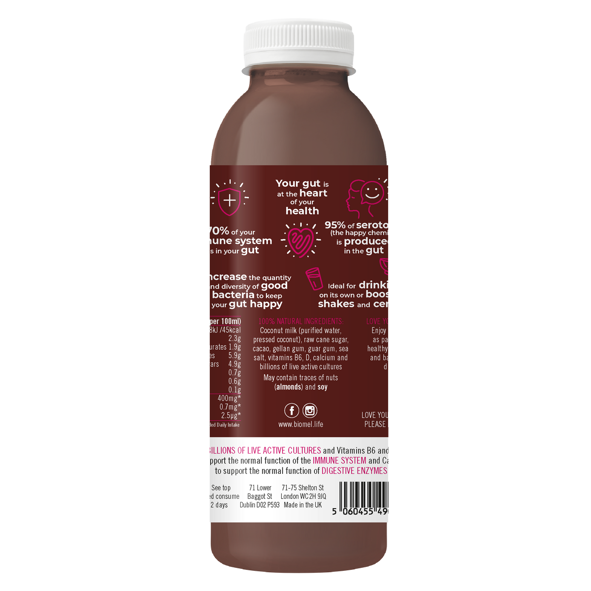 Biomel Dairy-Free Probiotic Drinks Mixed Flavours (9 Bottles x 510ml @ £3.60 each)