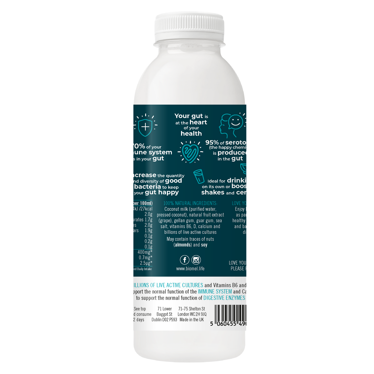Biomel Dairy-Free Probiotic Drinks Mixed Flavours (9 Bottles x 510ml @ £3.60 each)
