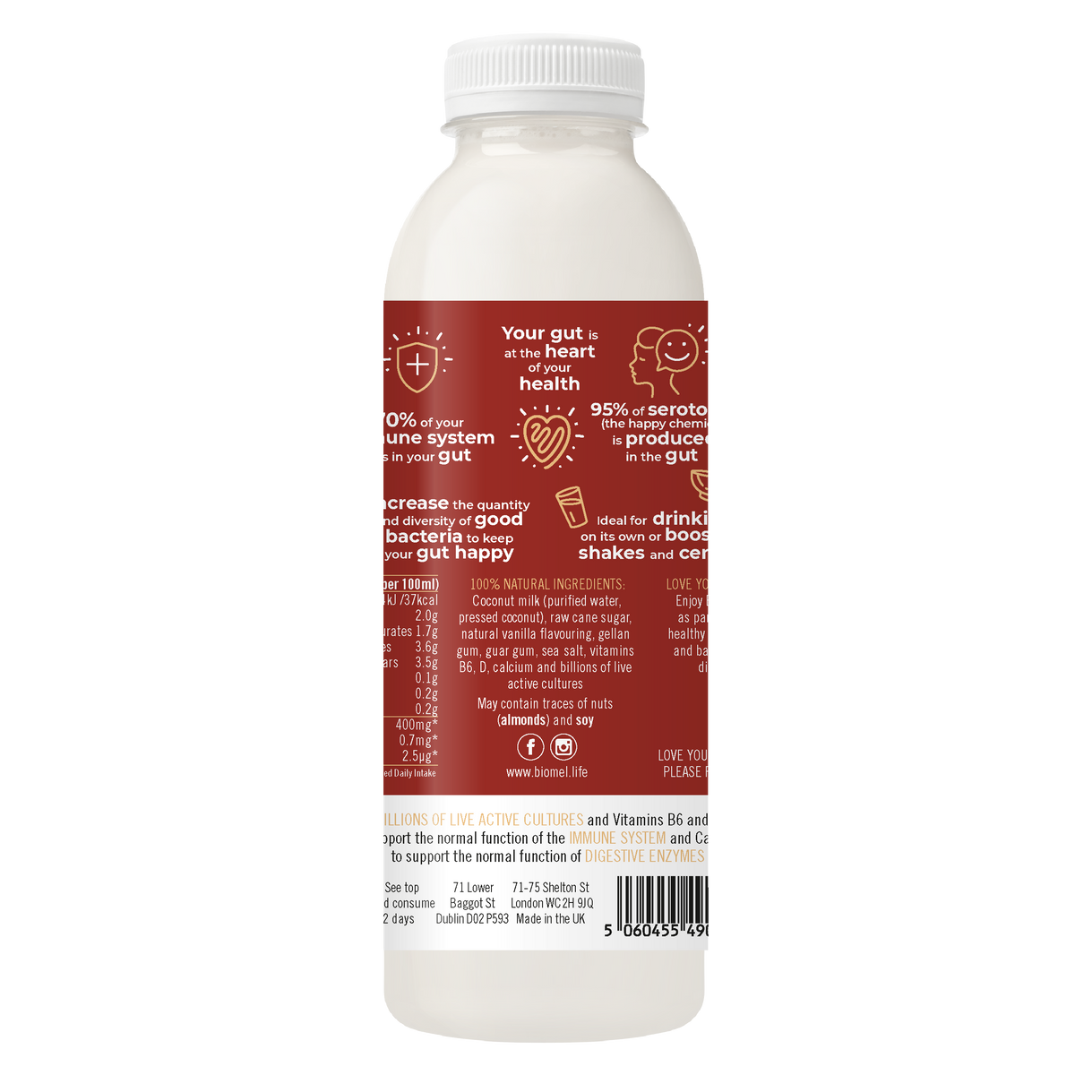 Biomel Dairy-Free Probiotic Drinks Mixed Flavours (9 Bottles x 510ml @ £3.60 each)